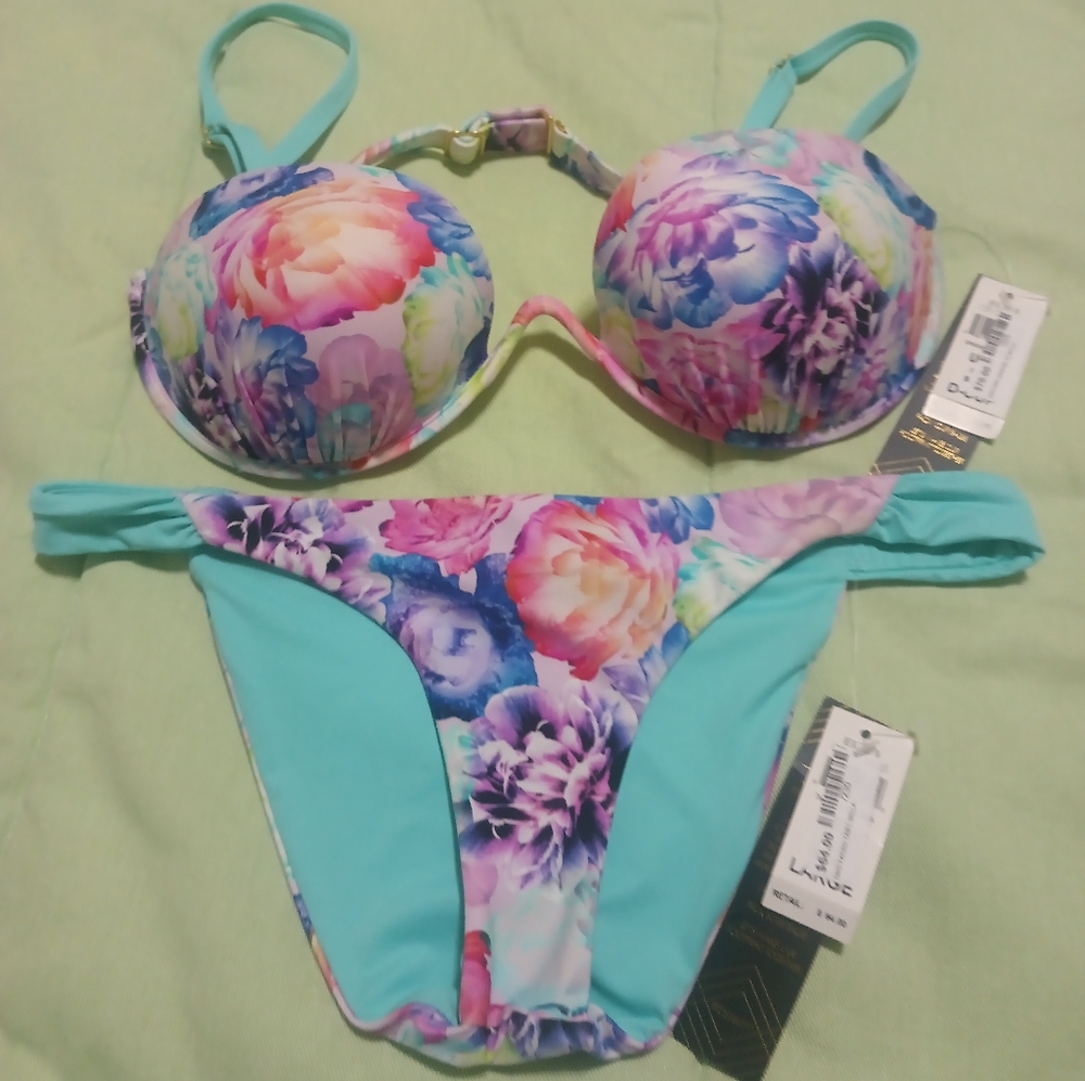 Floral Tropical Designer B Swim Multicolor Bikini Set